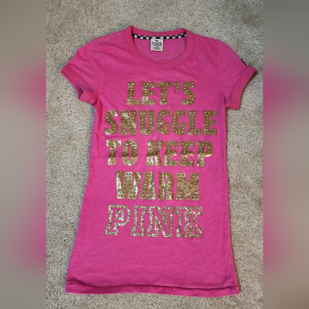 Y2k 2000s Victorias Secret Pink Bling Tee